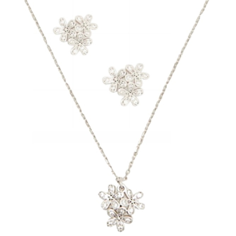 $116 Kate Spade gleaming gardenia cluster pendant & earrings set